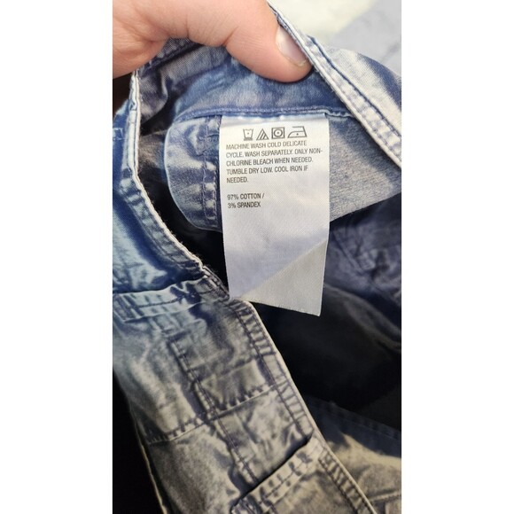 LOGO by Lori Goldstein Women's 14 Blue Indigo Regular Full Length Utility Pants - Picture 4 of 9